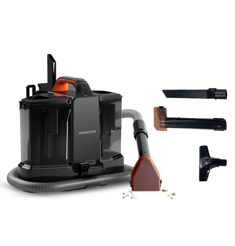 بورودو منظف ​​سجاد بقوة شفط 11 كيلو باسكال، منظف أرائك بخزانين للمياه، آلة تنظيف قوية لإزالة البقع، منظف بقع متعدد الاستخدامات، منظف بقع عميقة 500 واط للمنزل / المكتب / السيارة / المقاعد / الأرائك / المطبخ - أسود - Image 1